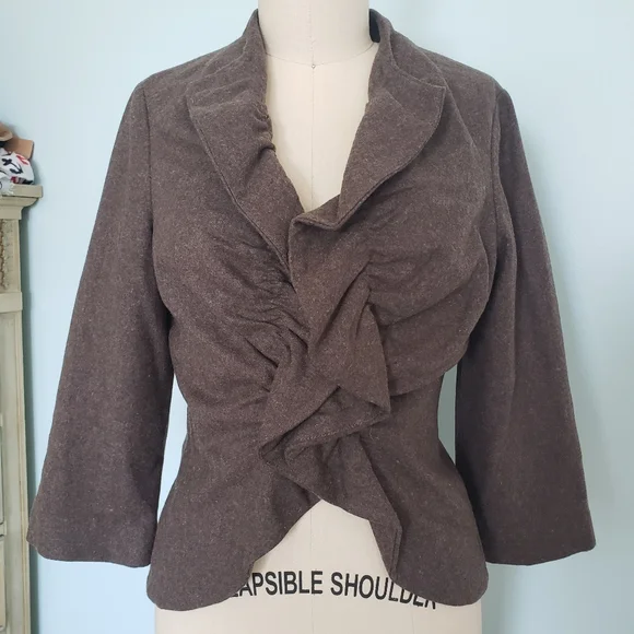 Tabitha Brown Wool Blend Blazer Jacket, 4 - Picture 7 of 9